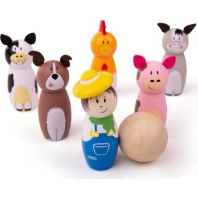 Bigjigs Toys - Дървен мини боулинг Ферма (BJ955)