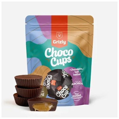 Grizly Choco Cups horká čokoláda & karamel 120 g