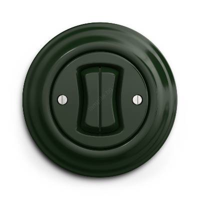 - Ретро двоен стълбищен ключ с рамка № 6+6 в зелен цвят (KA0061D)