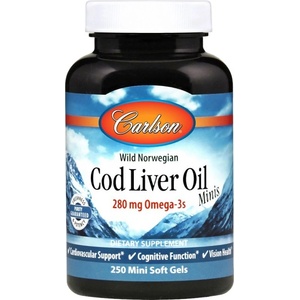 Carlson Labs Cod Liver Oil Minis 280 mg [250 Гел капсули]