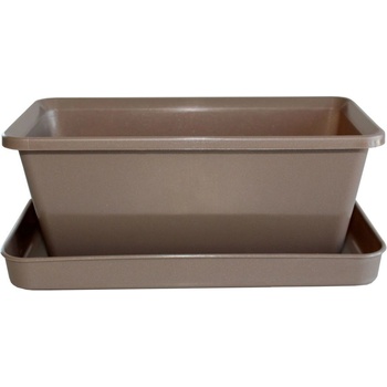 PLASTKON Truhlík Small window box s miskou 20 cm taupe