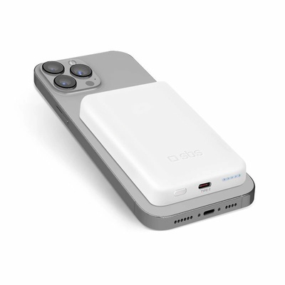 SBS TEBB5000MAG1CW Power Bank 5000mAh Магнитен MagSafe Бял (TEBB5000MAG1CW)
