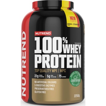 Nutrend 100% Whey Protein, банан с ягода, 2250 g, Nutrend