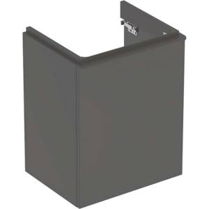 Geberit Smyle Square - Шкаф за умивалник, 49x41x62 см, 1 врата, панти отляво, лава 500.364. JK. 1 (500.364.JK.1)