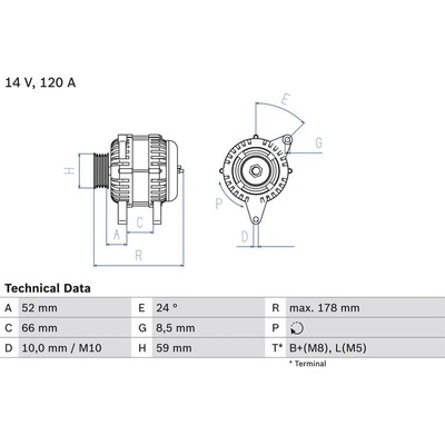 BOSCH 0 986 049 061 generátor (0986049061)