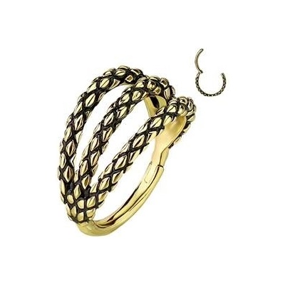 Šperky4U piercing kruh segment trojitý K01069GD-1210