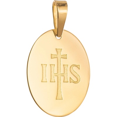 Argento Zlatý přívěsek křesťanský monogram IHS 8A089