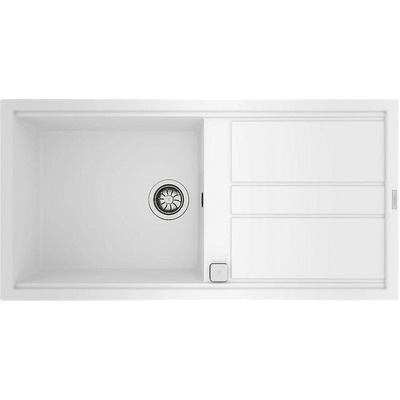 Teka Гранитна мивка, авт. клапан, обръщаема, за шкаф 60 см Nova 60 L-TG БЯЛА (М.1030,БЯ)
