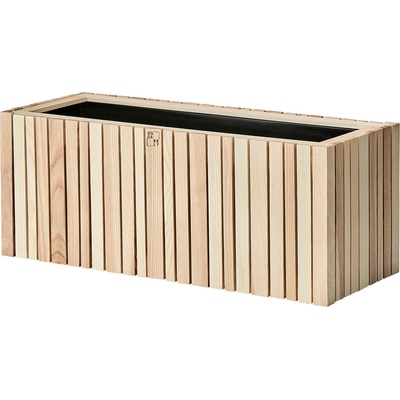 SQUARELY Самонаторяваща се саксия за цветя GrowWIDE с отвори за закачане на дръжки естествено пепелна (113-1A1)