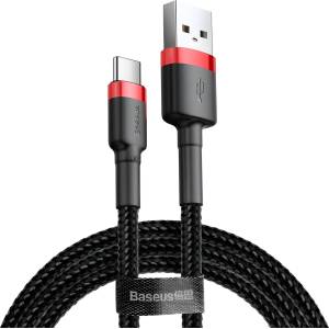 Baseus Cafule USB - A на USB - C кабел QC 3.0, 3A - 1 м - черен / червен KP35201
