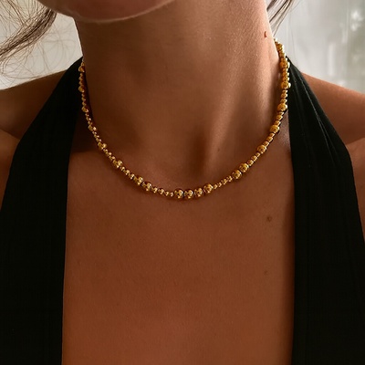 Sarines Zlatý korálkový choker z chirurgické oceli S1359