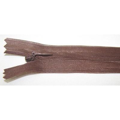 Zips krytý nedeliteľný 35cm hnedý