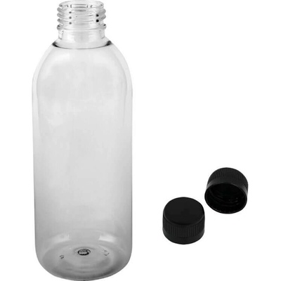 Tera Plastová lahvička čirá s černým uzávěrem 300 ml