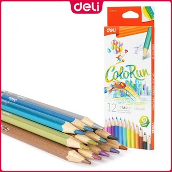 Deli Моливи цветни металически ColoRun Deli 12 цвята