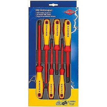 KNIPEX Комплект с 6 бр. отвертки VDE 1000V - 4х шлиц и 2х PH, Knipex (K002012V01)