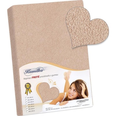 MKLuzkoviny.cz Froté prostěradlo béžové 90x200