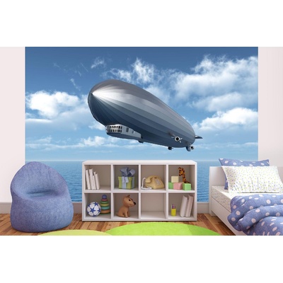 DIMEX ART Самозалепваща се флизелинова фототапета дирижабъл над океана 375 x 250 см