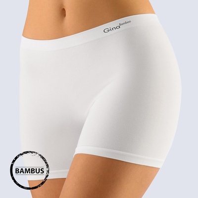 GINA dámské boxerky vyšší kratší nohavička bezešvé klasické jednobarevné Bamboo PureLine 03013P bílá
