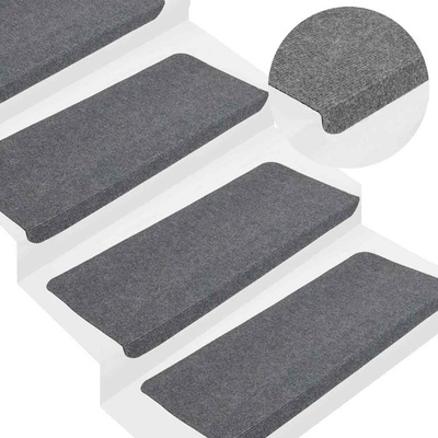 vidaXL Самозалепващи стелки за стълби, 30 бр, сиво, 65x24, 5x3, 5 см (3365913)
