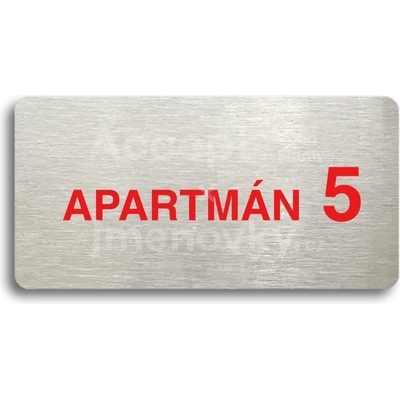 ACCEPT Piktogram APARTMÁN 5 II - stříbrná tabulka - barevný tisk bez rámečku