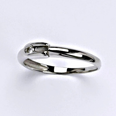 Čištín zlatý s briliantem diamantem bílé zlato VR 283