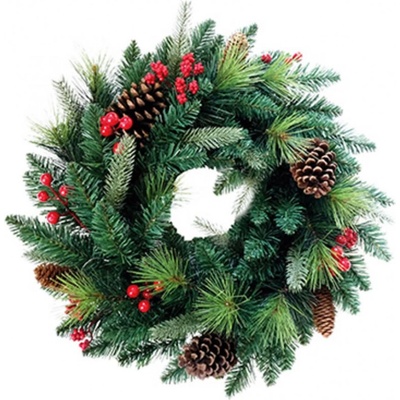 MagicHome Veniec s čečinou a šiškami 45 cm