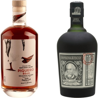 Piquero Rojo 40% 0,7 l a Diplomático Reserva Exclusiva 12y 40% 0,7 l (set)