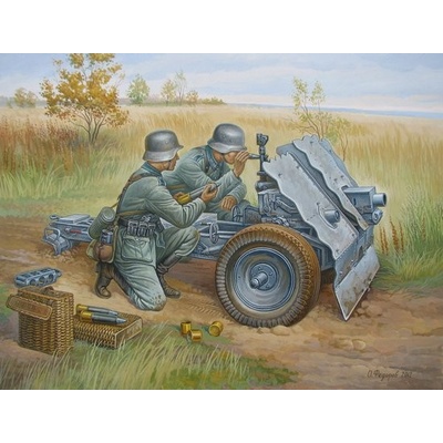 Zvezda German 75 mm Infantry Gun s posádkou 1:72