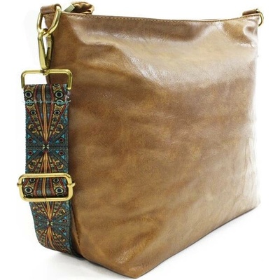 Dámská jednoduchá crossbody kabelka Amaya Hnědo žlutá