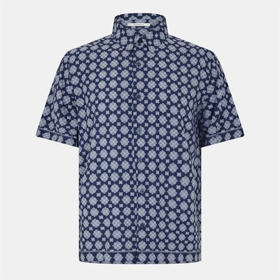 Jack Wills Риза с къс ръкав Jack Wills Short Sleeve Printed Shirt - Navy