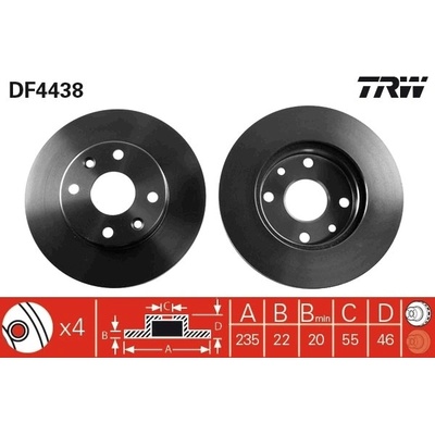 Brzdový kotúč TRW DF4438