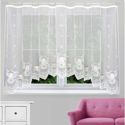 Hotová záclona s řasící stuhou Slůňata barevná - 300 x 150 cm