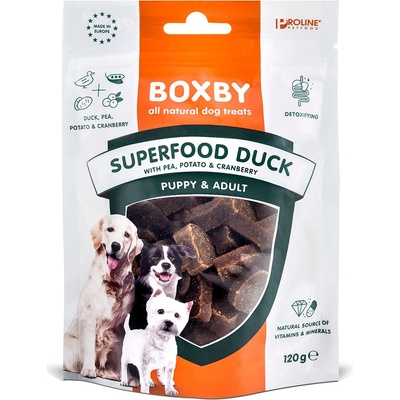Boxby Superfood Snacks s kachnou hráškem a brusinkami 3 x 120 g