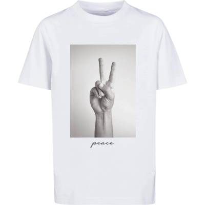 Mister Tee Тениска 'Peace' бяло, размер 146-152