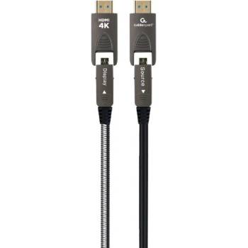 Gembird CCAP-HDMIDD-AOC-10M Активен оптичен AOC високоскоростен HDMI D-A кабел с Ethernet AOC Premium Series 10 m черен (CCAP-HDMIDD-AOC-10M)