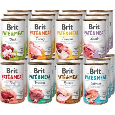 Brit Paté & Meat Mix 8 príchutí 24 x 400 g