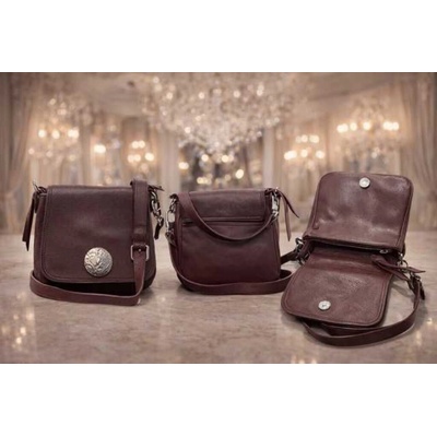 Max Original Leather Dámska kožená kabelka MX-1020 bordo