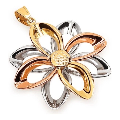 iZlato Forever Zlatý tříbarevný přívěsek květ štěstí IZ24728