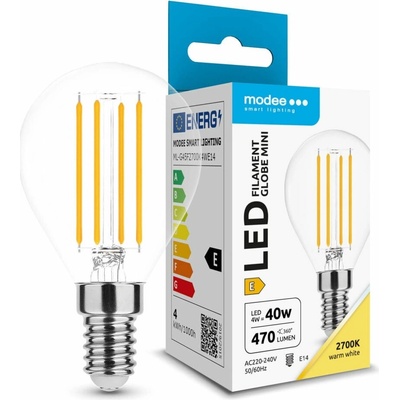 Modee LED žiarovka Filament Globe Mini G45 4W E14 470lm teplá biela ML-G45F2700K4WE14