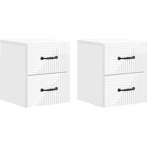 vidaXL Спален шкаф с монтаж на стена 2 бр. Бял гланц 34, 5 x 33 x 40 см (898644)