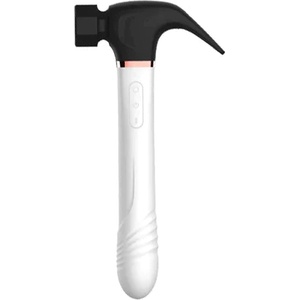 SuperLove 4in1 Sucking & Thrusting & Vibrating & Licking Hammer Vibrator Black-White