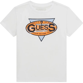GUESS Тениска в бяло за мини момче с оранжево лого Guess