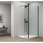 POLYSAN Esca - Душ параван 80x210 см, Antidrop, прозрачно стъкло/матово черно ES3A80B30B (ES3A80B30B)