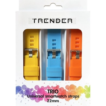 Trender Каишки Trender - Trio Bundle Groovy, 22 mm, 3 броя, жълта/синя/оранжева (TR-TRIO26)