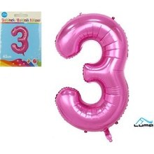 LUMA Balónek foliový č.3 RŮŽOVÝ 43 cm