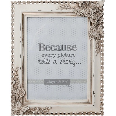 Krémový fotorámeček s květinami a motýlky – 15x20 cm – Hledejceny.cz