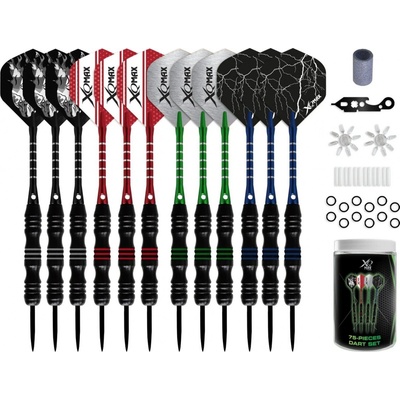XQ MAX 75-dílná sada XQMax šipky 12x ocelové šipky + příslušenství 4000070