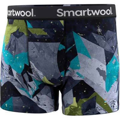 Smartwool Мъжко мериносово термобельо Smartwool Merino Print Boxer Brief Boxed Merino base layer - Blue Summit Sector (015-1637-1212)