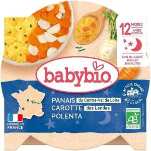 Babybio Био меню Babybio - Пащърнак, морков и царевичен грис, 12 м+, 230 g (3288131501659) - baby