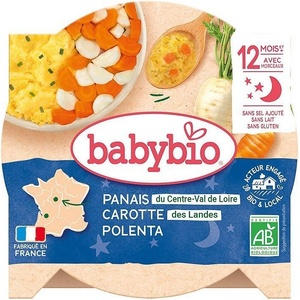 Babybio Био меню Babybio - Пащърнак, морков и царевичен грис, 12 м+, 230 g (3288131501659) - baby